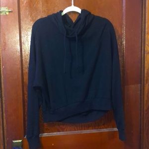 Hoodie with high mock style neck